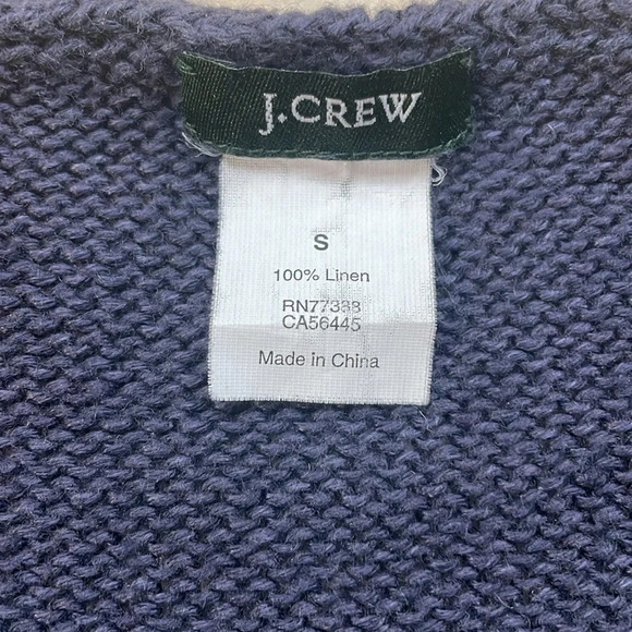 J.Crew Women’s Sweater Linen Long Sleeve Pullover Knit Dark Gray Size S - Picture 8 of 9